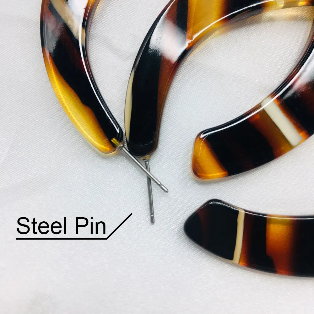 

Bohemian Earrings for Women Earrings Stainless Steel PinEarring Hoop 2020 Brincos Acrylic Stripe Fashion Jewelry Earings Gift