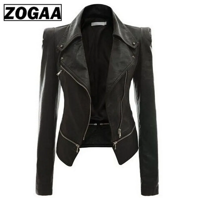 2019 Осенняя Женская куртка из искусственной кожи готическая Черная Готическая