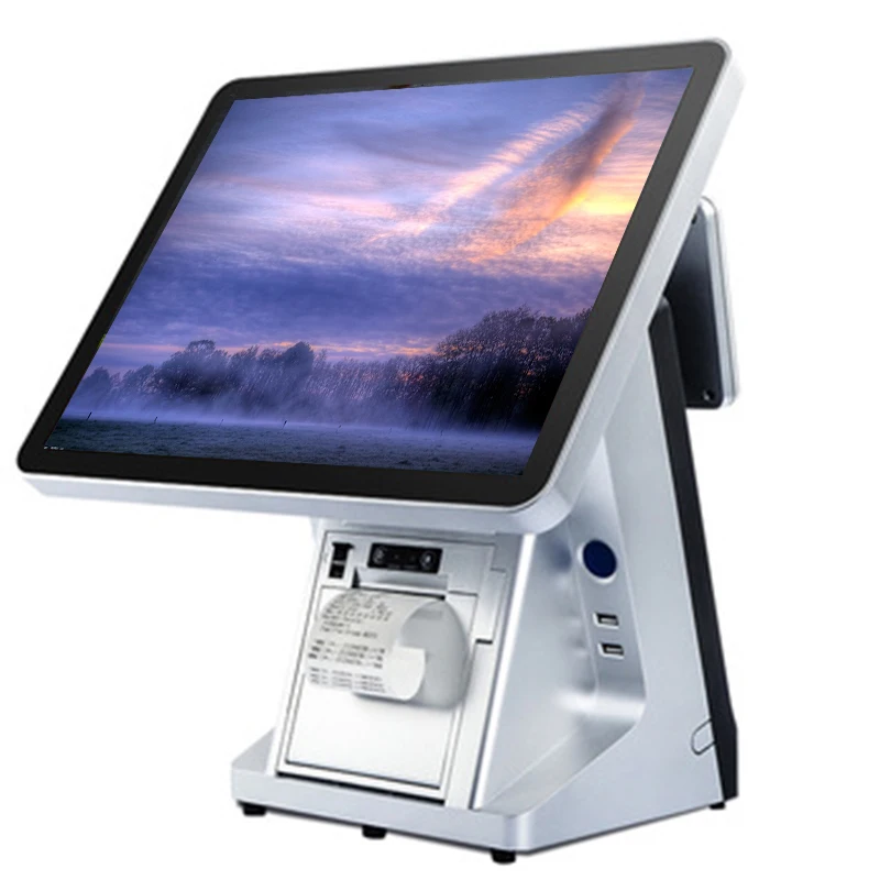 Pos терминал горячая Распродажа для ресторанов pos все в одном с принтером VFD 58