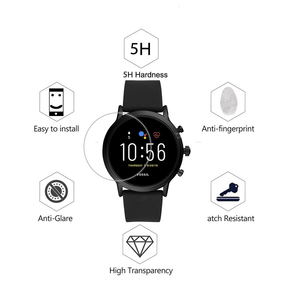 3 упаковки для Fossil мужской Gen 5 Carlyle Smartwatch Защитная пленка для ЖК-экрана Защитная пленка не стекло HD Анти-Царапины пузырьковая пленка