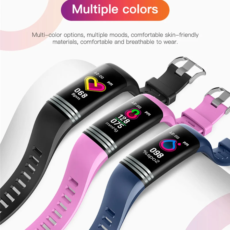 

2020 Fitness Bracelet Body Thermometer Smart Bracelet Fitness Tracker Smart Watch Heart Rate Monitor Smart Band Watch Men Women