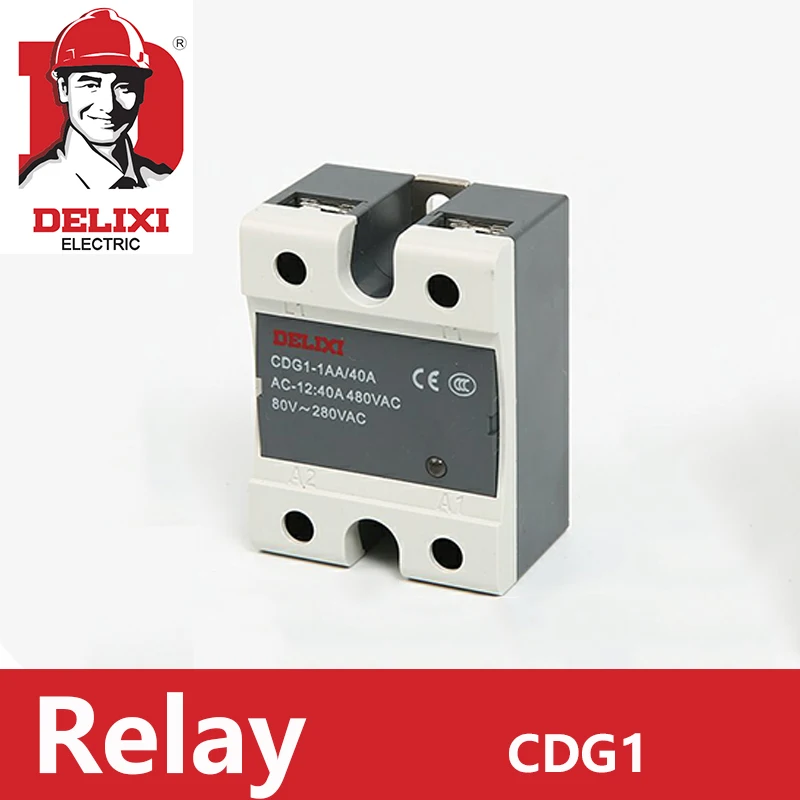 DELIXI CDG1 Solid State Relay SSR-10DD 25DD 40DD 60DD 80DD 3-32V DC TO 12-220V DC SSR Single phase DC Control DC No Contact
