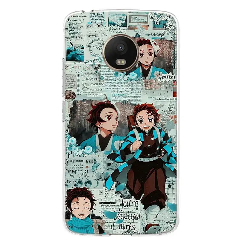 kimetsu no yaiba demon slayer anime phone case for motorola moto g9 g7 g8 g6 g5s e6 e5 plus power play one action macro eu gift free global shipping
