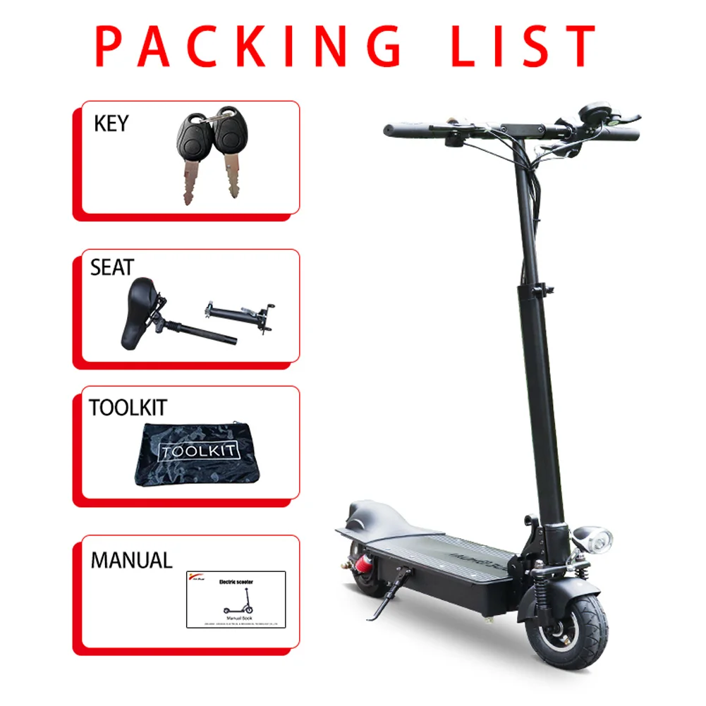 

Electric Scooter with Seat 48V 1000W Trotinette Lectrique Foldable E Scooter 48V 26AH Lithium Battery Kick Scooter No Tax