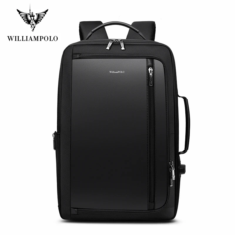 Мужской роскошный рюкзак WilliamPolo Многофункциональный водонепроницаемый дорожный