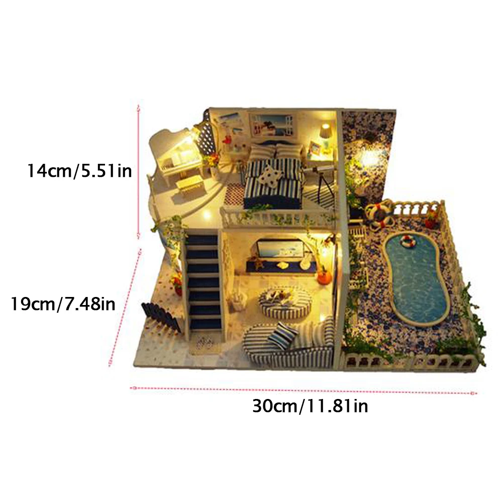 

DIY Children's Hand-Assembled House Educational Toys Parent-child Creative Gifts Lighting House Desktop Decoration Toys