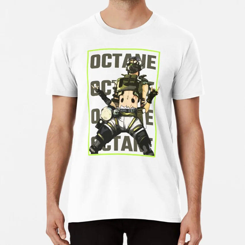 Белый Apex Legends-Octane новые легенды футболка apex Legends apex legends octane bangalore wraith видеоигра geek hero - Цвет: Белый