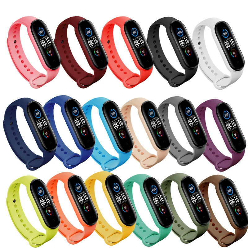 

Силиконовые ремешки для Mi Band 5, мягкий сменный Браслет для Xiaomi mi 5, спортивный ремешок для смарт-часов mi band 5