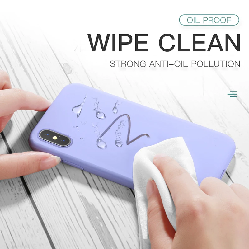 

SLILE For iPhone 11 Case Liquid Silicone Phone Cover For iPhone 6 6S Plus 7 7Plus 8 X XR XS Max 11 Plain Soft Back Phone Cover