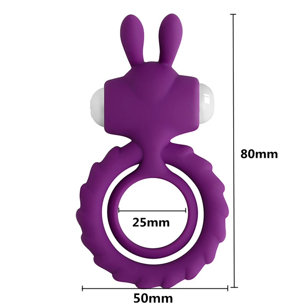 Кольцо для пениса с кроличьими ушками секс-игрушка вибратор мужчин эротическое