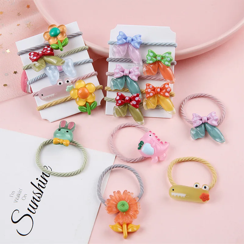 

Милые головные уборы принцессы с цветами детские головные уборы аксессуары для волос для девочек Детские эластичные резинки для волос Детс...