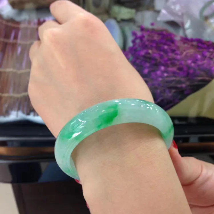 Отправить сертификат натуральный зеленый браслет из Мьянмы нефрита женский