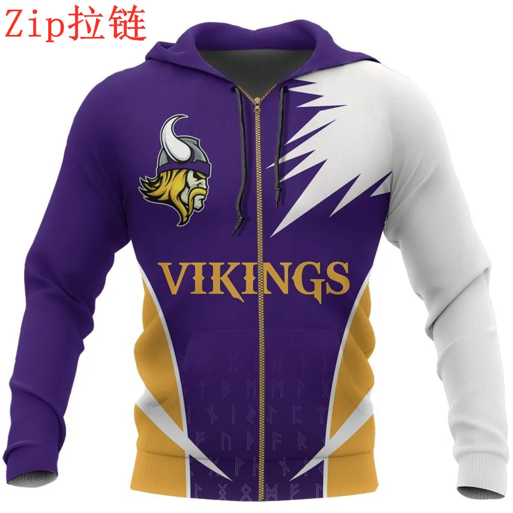 

Vikings 3D Printed Hoodie Harajuku Casual Zip Hoodie Fashion Unisex Jacket