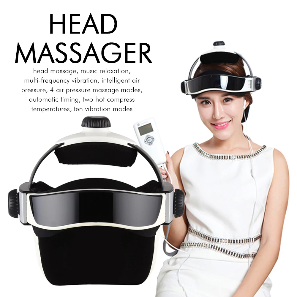 Electric Heating Helmet Massager Head Neck Relieving Fatigue Relax Head Massage Health Care Insomnia Therapy Release Stress