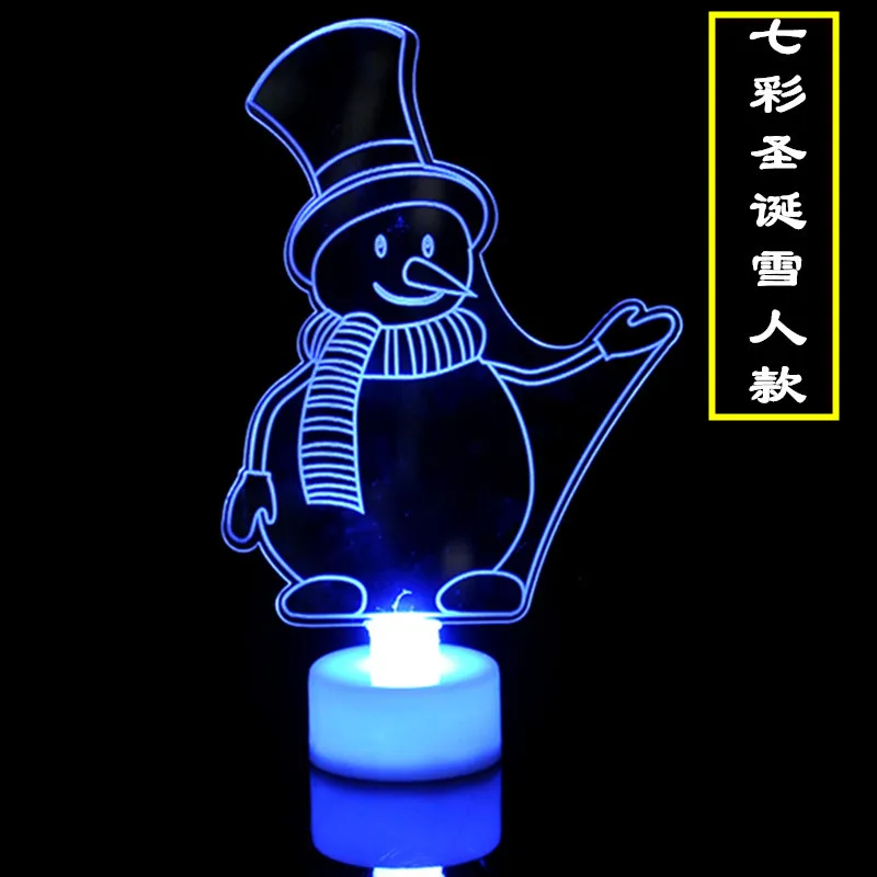 Snowman Красочный светодиодный декоративный светильник s Новогодняя Рождественская елка Подвесные Украшения Снеговик светильник Санта Клаус вечерние принадлежности, домашний декор - Цвет: Snowman