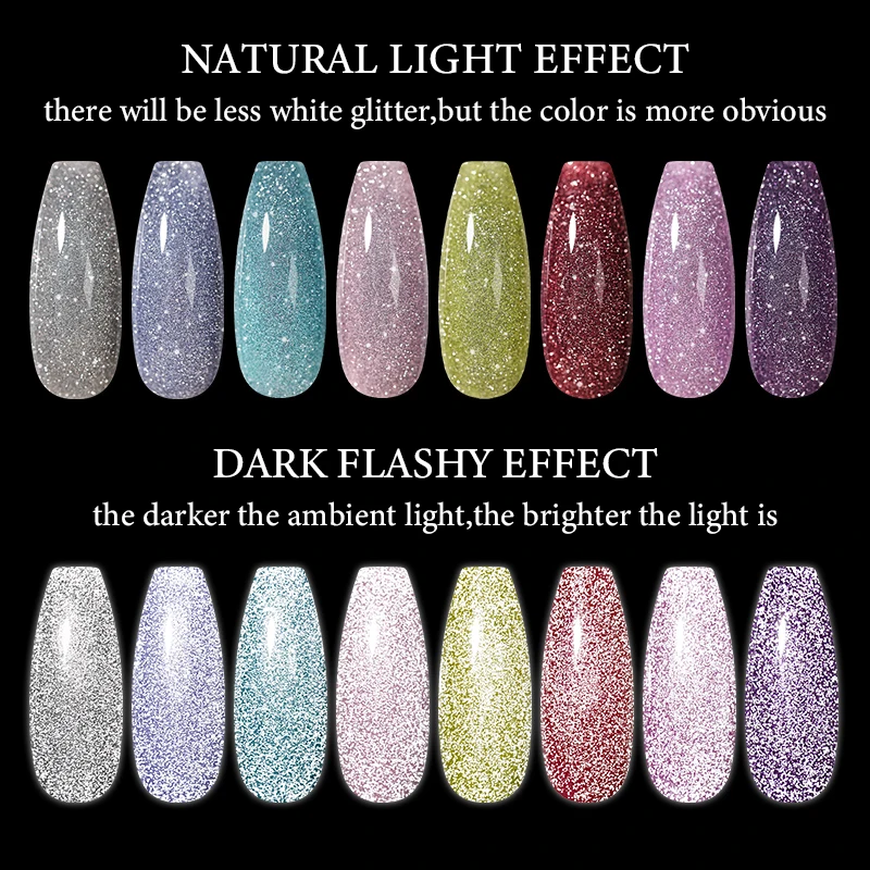 Mtssii Reflective Glitter Gel Nail Polish Sparkling Sequins Semi Permant Soak Off UV LED Color Varnishes Art Decoration | Красота и