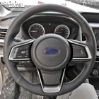 Чехол на руль из блестящей черной кожи для Subaru Forester XV Crosstrek 2018 2019 Legacy Outback Ascent Impreza