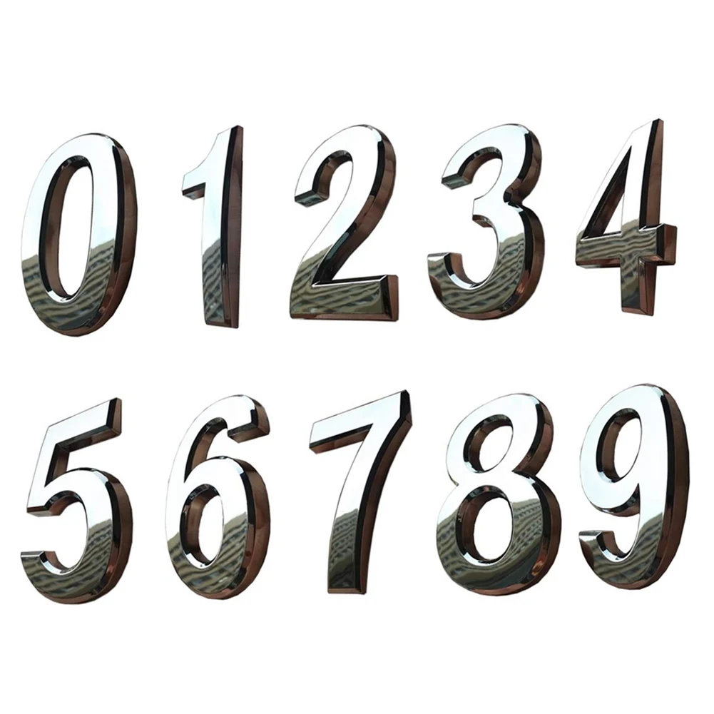 

10Pcs 0 to 9 Self Adhesive Door House Numbers Address Plaques for Residence Mailbox Signs LB88