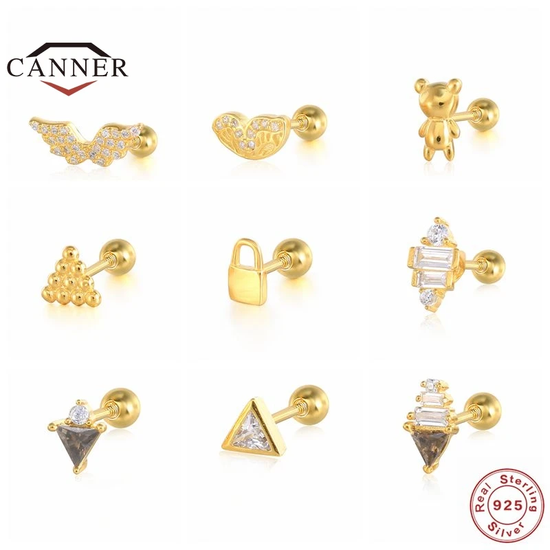 Автоклав небольшой Пирсинг Серьга Серебро 925 18k позолоченные мини алмазный