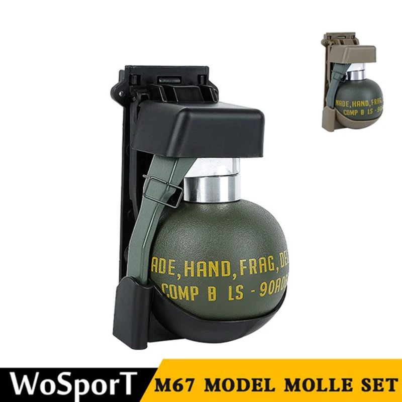 

Airsoft M67 Frag Grenade Dummy Model Molle System BB Pouch Plastic Tactical Military Costume Paintball Accessories Ball