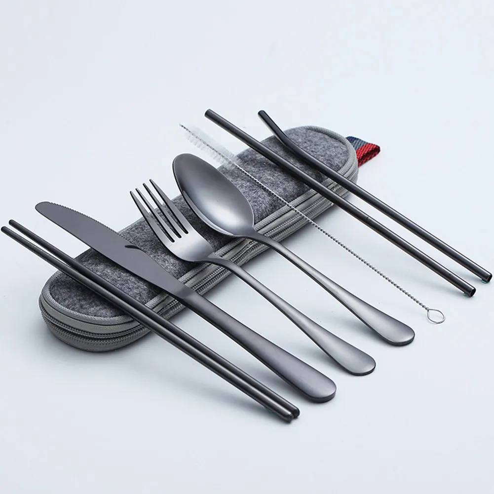

8 Pieces Cutlery Set Western Tableware Set Coffee Spoon Fork Teaspoon 304 Stainless Steel Tableware Kitchen Decoration