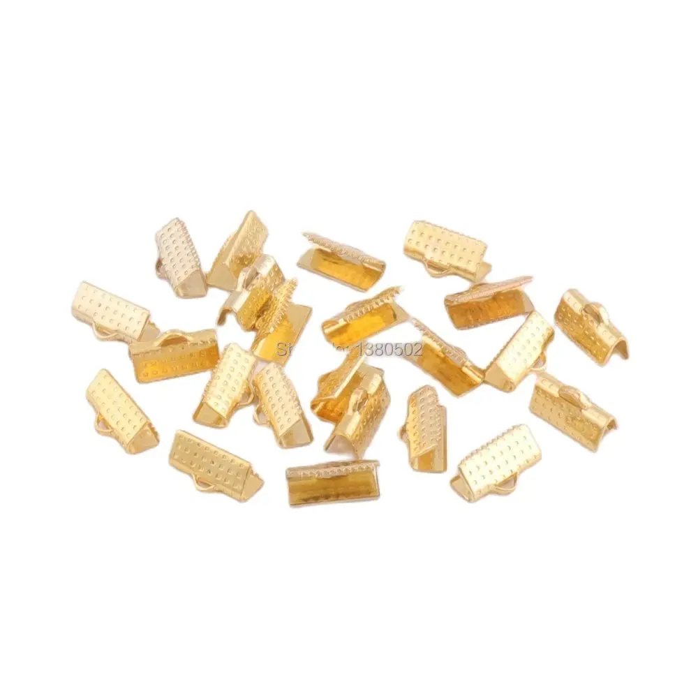 50 шт./лот 13 мм Золотой Цвет брелок аппаратный шнур конец для наручных браслетов из