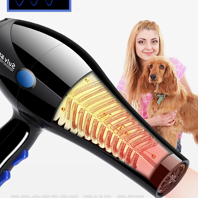 

Hot sale Pet Hair Dryer 2000W Powerful Hair Dryer Negative ion Quiet Electric Hair Dryer Hot Cold Wind Beauty Tool Set For Pets
