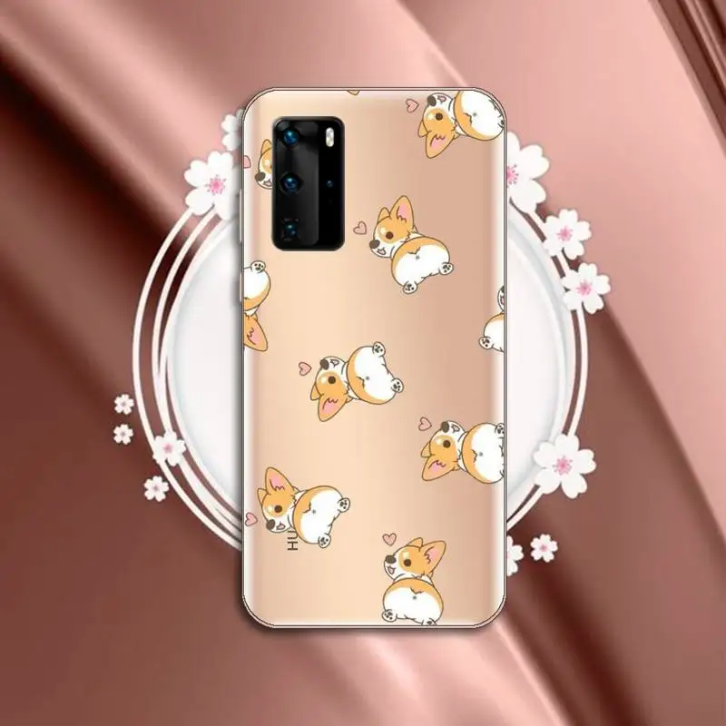 

Corgi cute cartoon dog animal Phone Case Transparent for Huawei P honor 8 10i 20 30 40 smart 2019