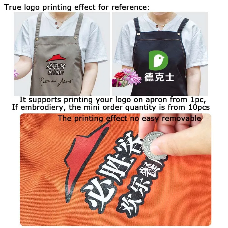 Фартуки с индивидуальным логотипом для мужчин Кухонный Фартук женщин шеф повара