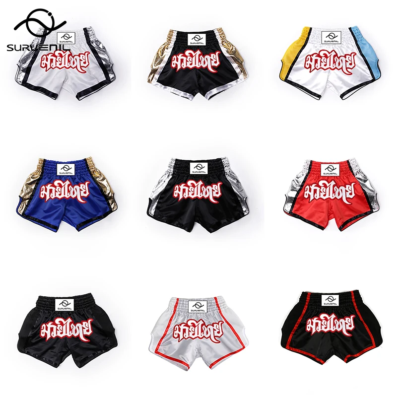 

Muay Thai Boxing Shorts MMA Fitness Fighting Kickboxing Short Pants Custom Logo Sanda Martial Arts Boxeo Trunks Men Women Kids