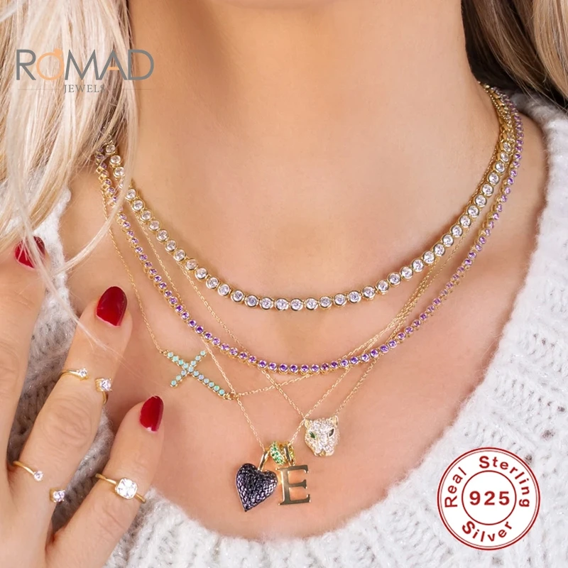 

Женское Ожерелье ROMAD, из стерлингового серебра 925 пробы, с фианитом, с позолотой 18 карат, 2020