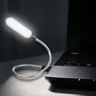 Переносная светодиодная мини-лампа для чтения, Гибкая Настольная лампа с USB-разъемом для внешнего аккумулятора, ноутбука, ПК