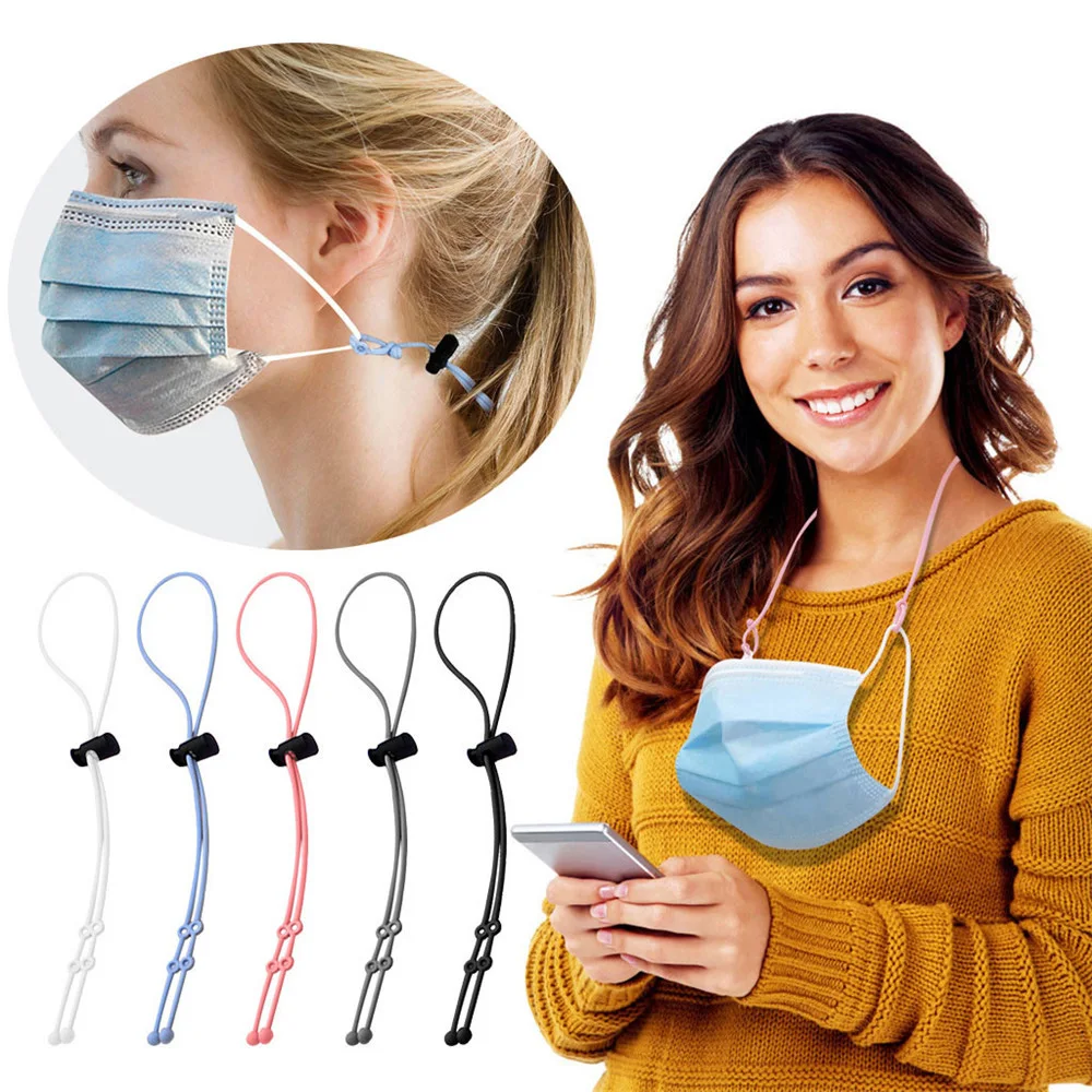 Ремешок для маски силиконовый регулируемый на шнурке с крючком хранения 2 шт. |