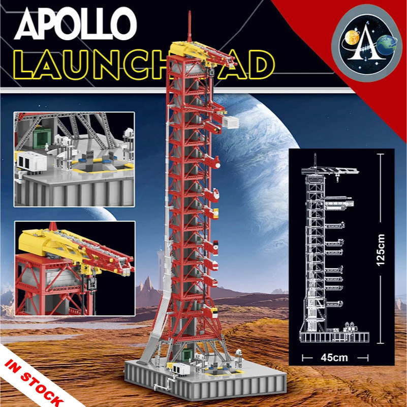 

Строительные блоки в наличии MOC 10003, модель Apollo Saturn V Space Launch Apollo 11 Moon Space Rocket Moon Lander, игрушки для детей, подарки