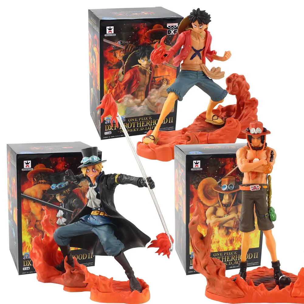 

Фигурка Аниме Обезьяна Д. Луффи, Эйс сабо, 3 шт., набор из 3 братьев, экшен-фигурки из ПВХ, Коллекционная модель, игрушки, куклы 14-17 см