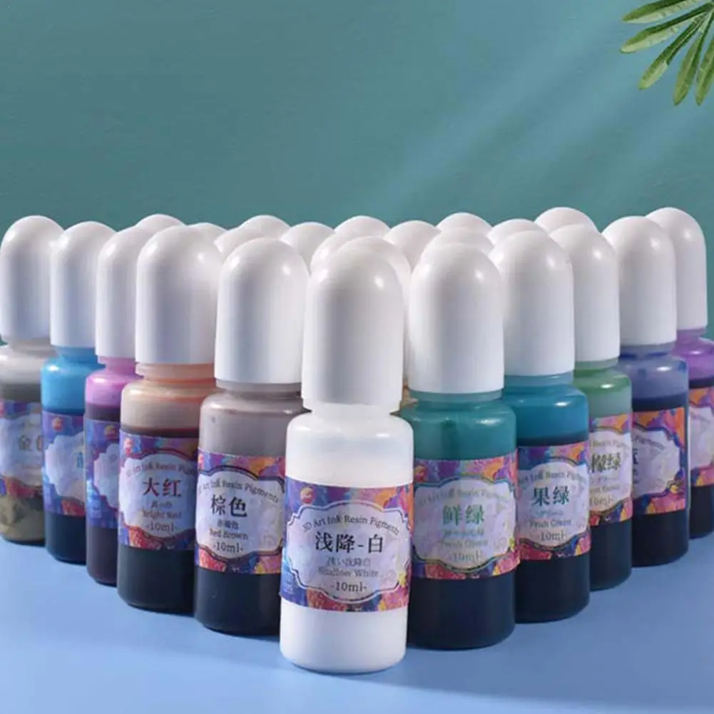 

10ML Epoxy Resin Pigment Liquid Epoxy UV Resin Coloring Dye For DIY Jewelry Making Crafts 24 Color Resin Pigment Tint Colorant