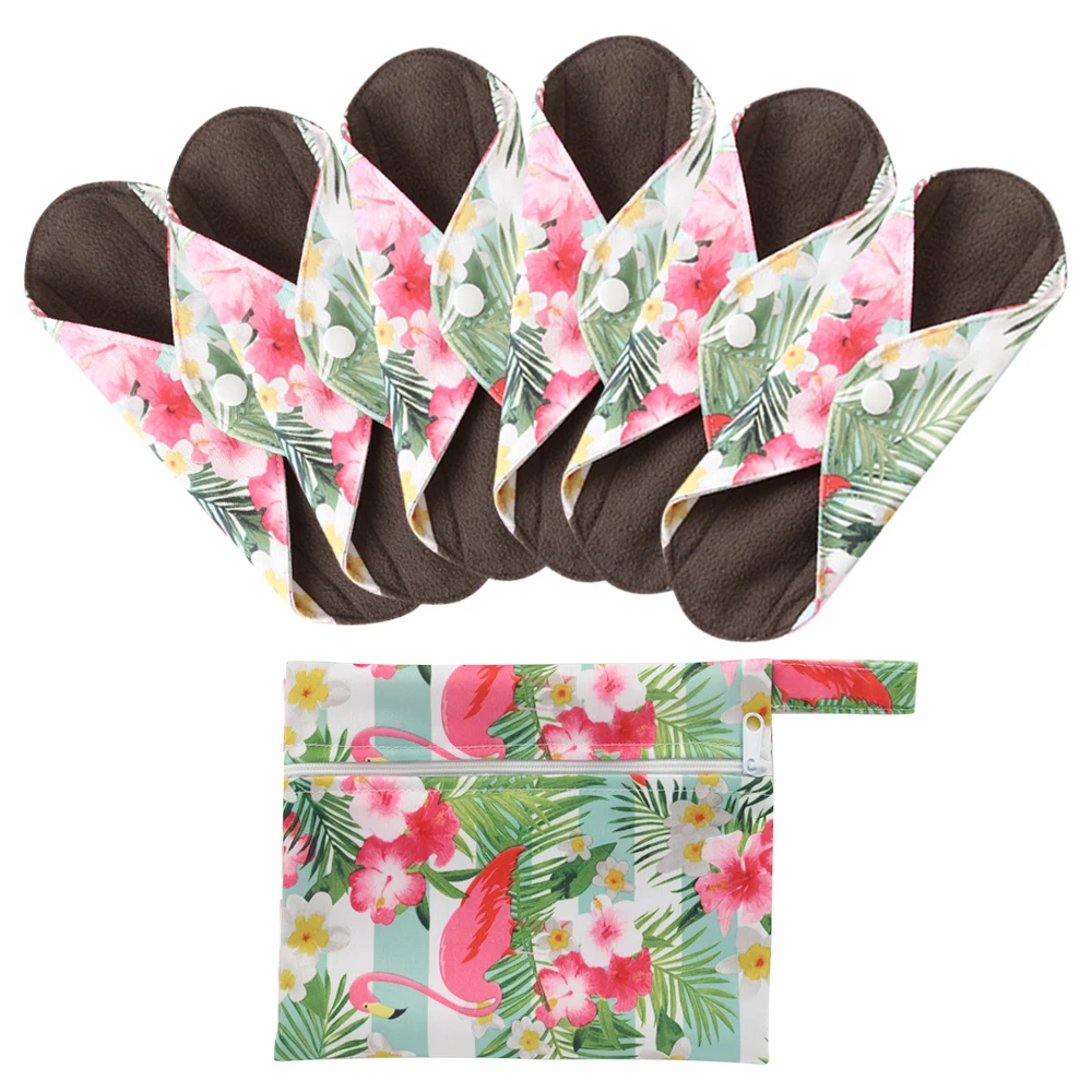 6 + 1 набор ткань гигиенические менструальные прокладки многоразовые моющиеся Mama