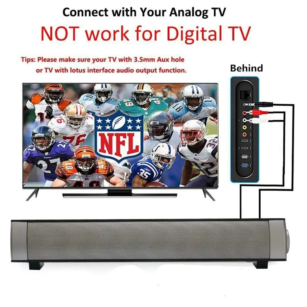 Звуковая панель Саундбар ТВ с сабвуферами беспроводной Bluetooth динамик для пультом