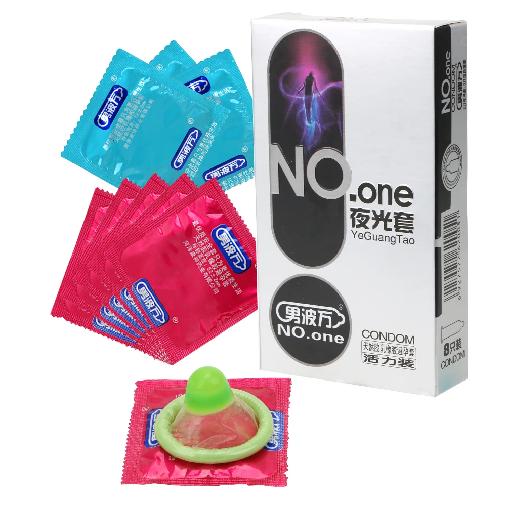 Ультратонкий светящийся мужской презерватив с лубрикантом для эякуляции 8