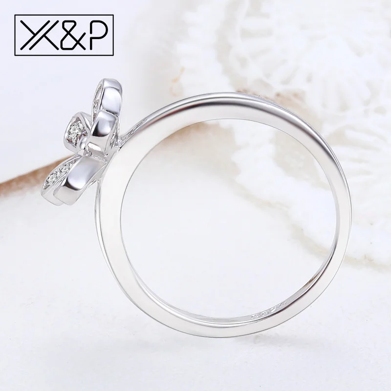 X& P модные изысканные серебряные кольца с кристаллами из розового золота в виде цветка для женщин, свадебные украшения, эффектное обручальное кольцо для невесты