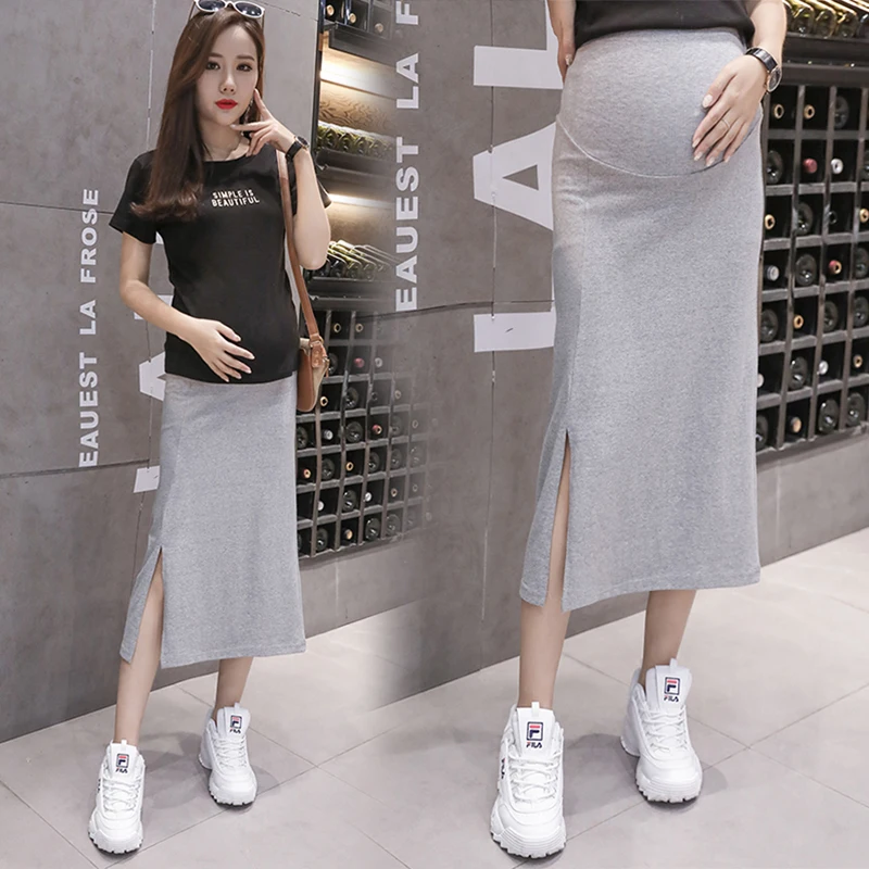 

Maternity Skirts For Pregnant Women Clothes Abdominal High Waist Skirt Pregnancy Casual Slim Package Hip Skirt