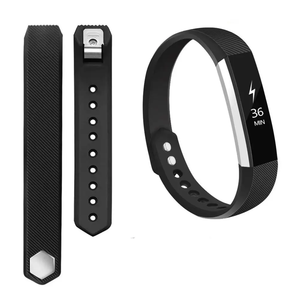 black Honecumi спортивные полосы Замена для Fitbit Alta и Fitbit Alta HR силиконовые часы браслет Для Fitbit Alta HR маленький большой - Цвет: black