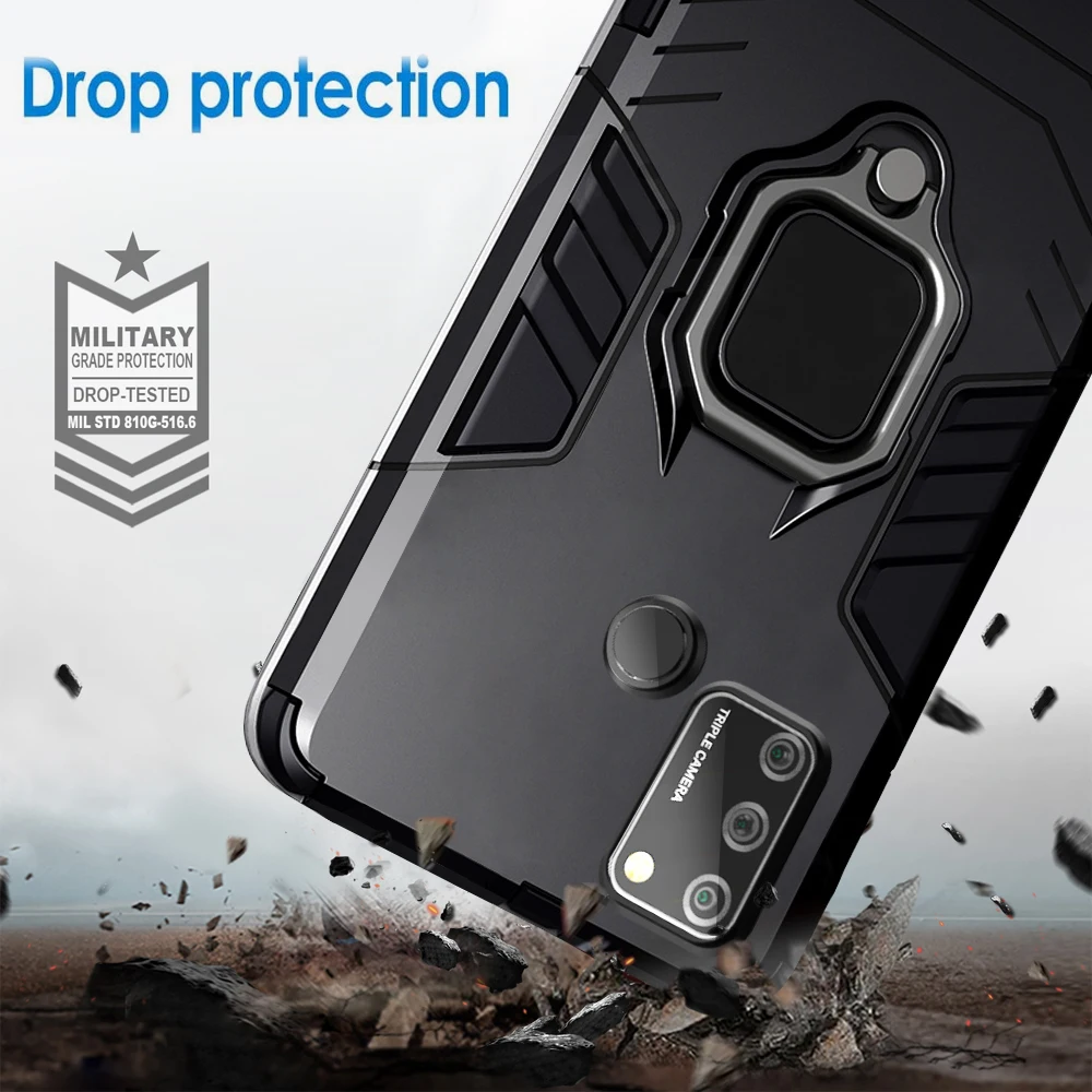 Armor Magnetic Case For Huawei P40 P30 P20 Pro Mate 40 30 20 Honor 10 Lite 9X 8X 8A P Smart Z 2019 Nova 5T Ring Cover | Мобильные