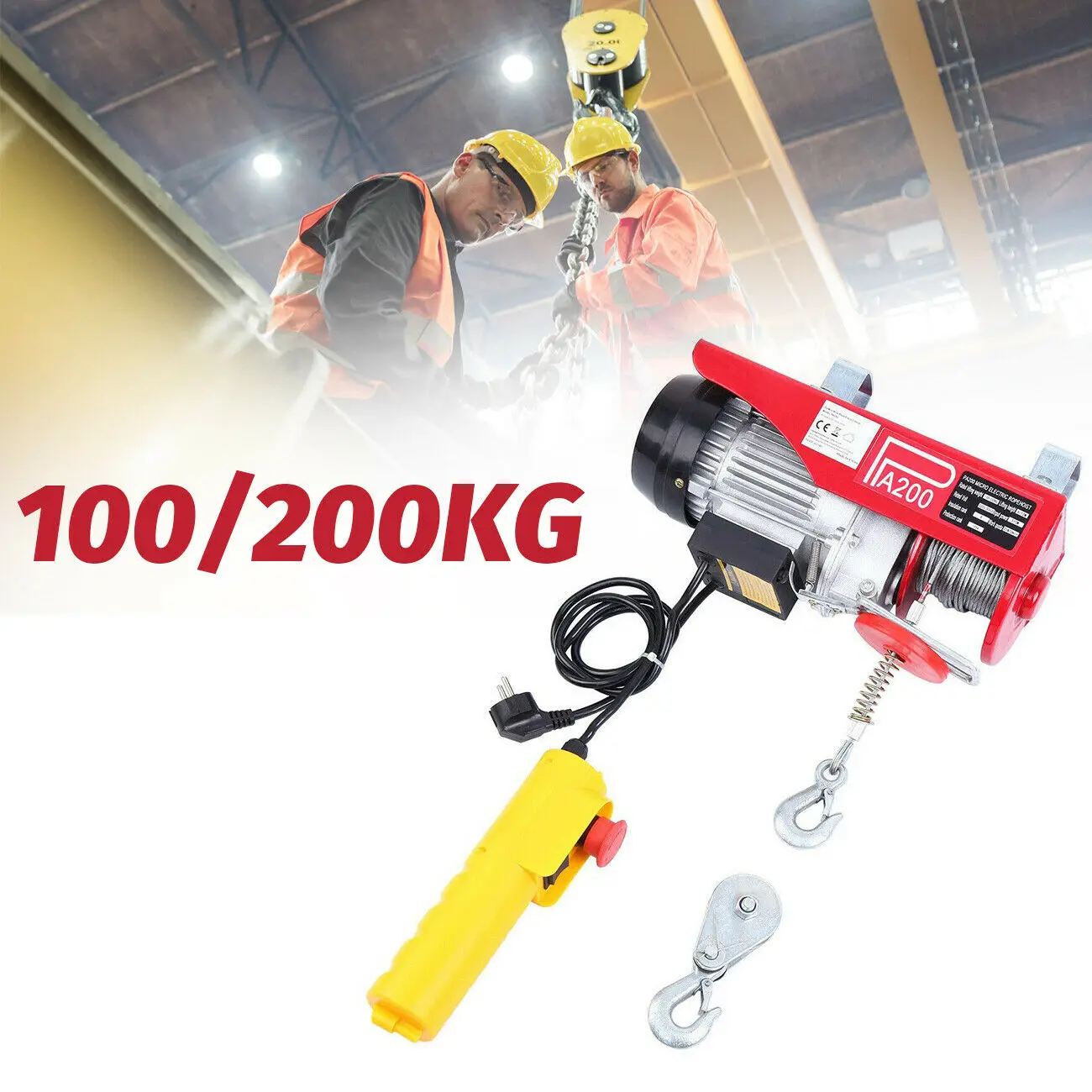 

Honhill 200kg Electric Hoist Lifting Cable Hoist Lifting Wire Hanging Crane Electric Workshop Power Gantry Hoist Winch Lifting