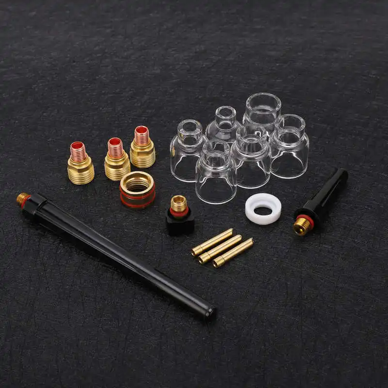 

Solder head Welding Torch Accessories Kit Glass Cup Nozzle Tungsten Clamp Kit Consumables for WP9/20 Soldering Tip Copper