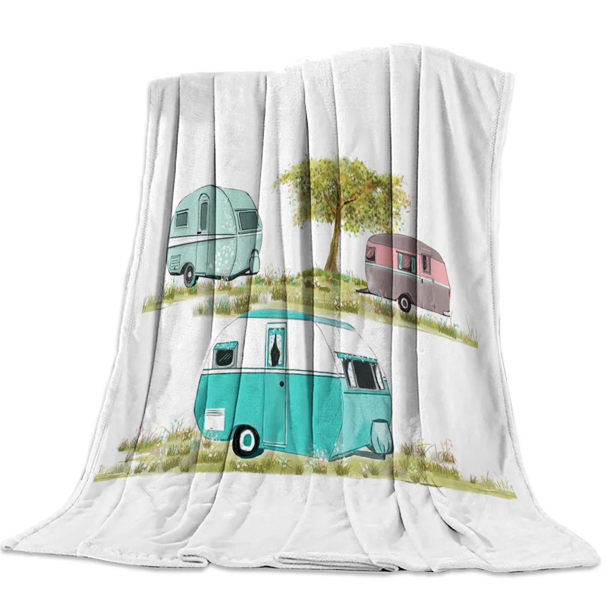 Фланелевое покрывало для кровати Rv с изображением травы|Одеяла| |