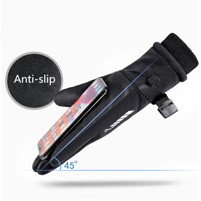 Теплые перчатки Xiaomi для мужчин с нескользкими, сенсорными экранами, зимняя, ветрозащитная и водонепроницаемая, для мужчин для катания на лыжах.