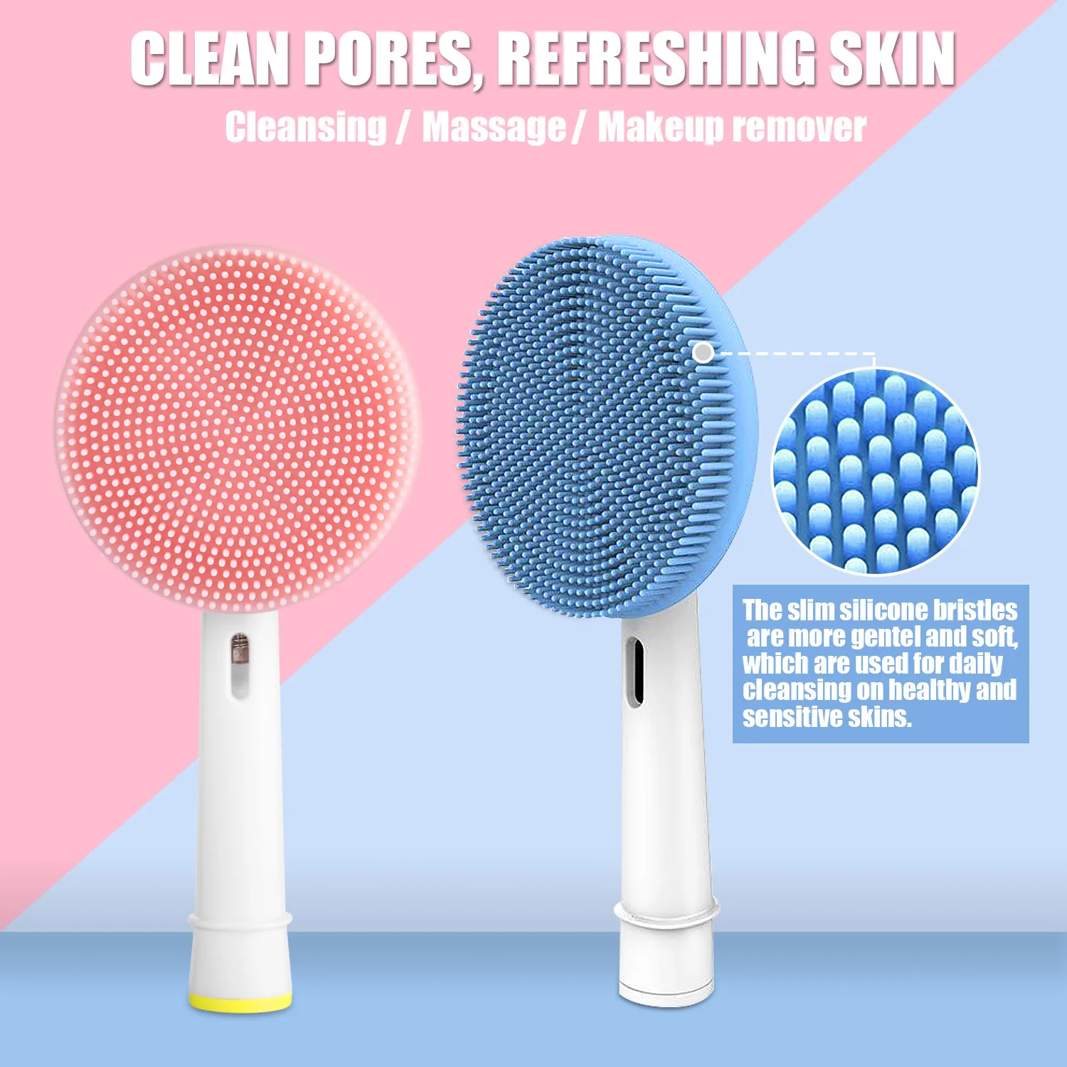 

Electric Facial Cleansing Instrument Pore Cleaner Silicone Gel Cleansing Face Wash Gadget Massage Vibration Facial Brush