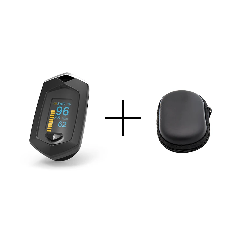 Black with case BOXYM палец импульса измеритель пульса SpO2 PR OLED Перезаряжаемые CE медицинской оксиметр de Dedo монитор сердечного ритма - Цвет: Black with case
