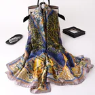 Новинка, женский модный длинный шарф KOI LEAPING в стиле ретро с принтом, Шаль вечерние, головной платок, популярный пляжный солнцезащитный подарок